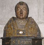 Buste de Saint Lubin dans l'église N-D de Louviers