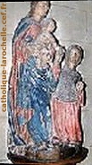 Le mariage mystique de Sainte Catherine d’Alexandrie, bois sculpté église de Rioux