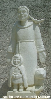 Saint François d'Assise, sculpture de Martin Damay, reproduction interdite