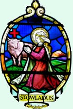 sainte Gwladus, vitrail de l'église de Caerphilly