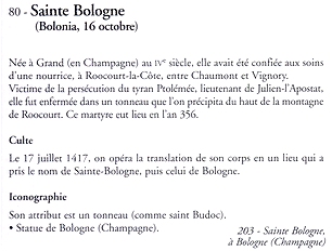 Sainte Bologne, livre des saints page 137