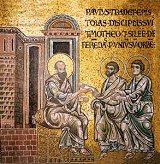 saints Paul, Timothée et Tite - Mosaïque de la Cathédrale de Monreale, Palerme