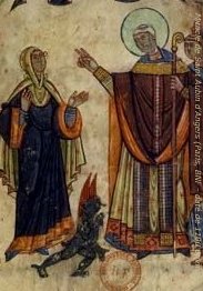Miracle de Saint Aubin d'Angers (Paris, BNF - daté de 1100 environ)