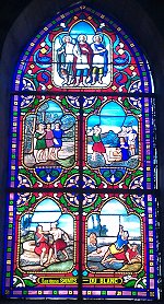 Les bons saints - Vitrail de l'église Saint-Etienne du Blanc (ville haute)