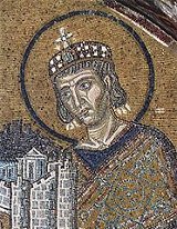 Constantin Ier, mosaïque dans l'église Sainte Sophie à Constantinople