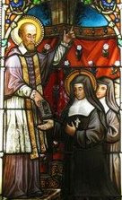 François de Sales et Jeanne de Chantal - vitrail église de Thorens-Glières