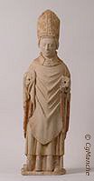 Statue de St Gerbold découverte lors des travaux de restauration de l'édifice