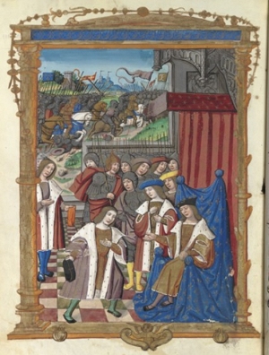 Hommage de saint Judicaël à Dagobert Ier, BNF, base Mandragore