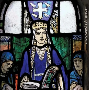 Sainte Marguerite d'Ecosse, vitrail du chateau d'Edinbourg